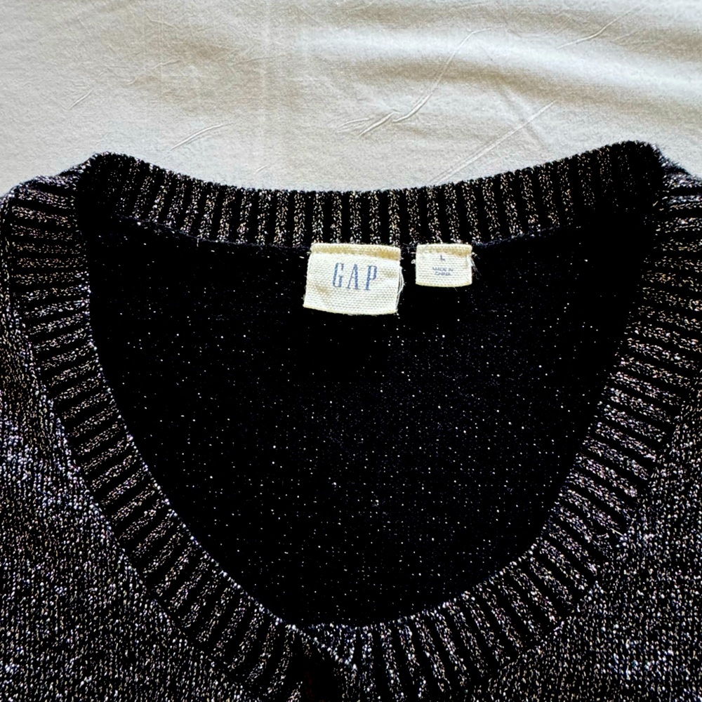 GAP Lurex yarn button down sweater, L🦋 - Picture 2 of 5